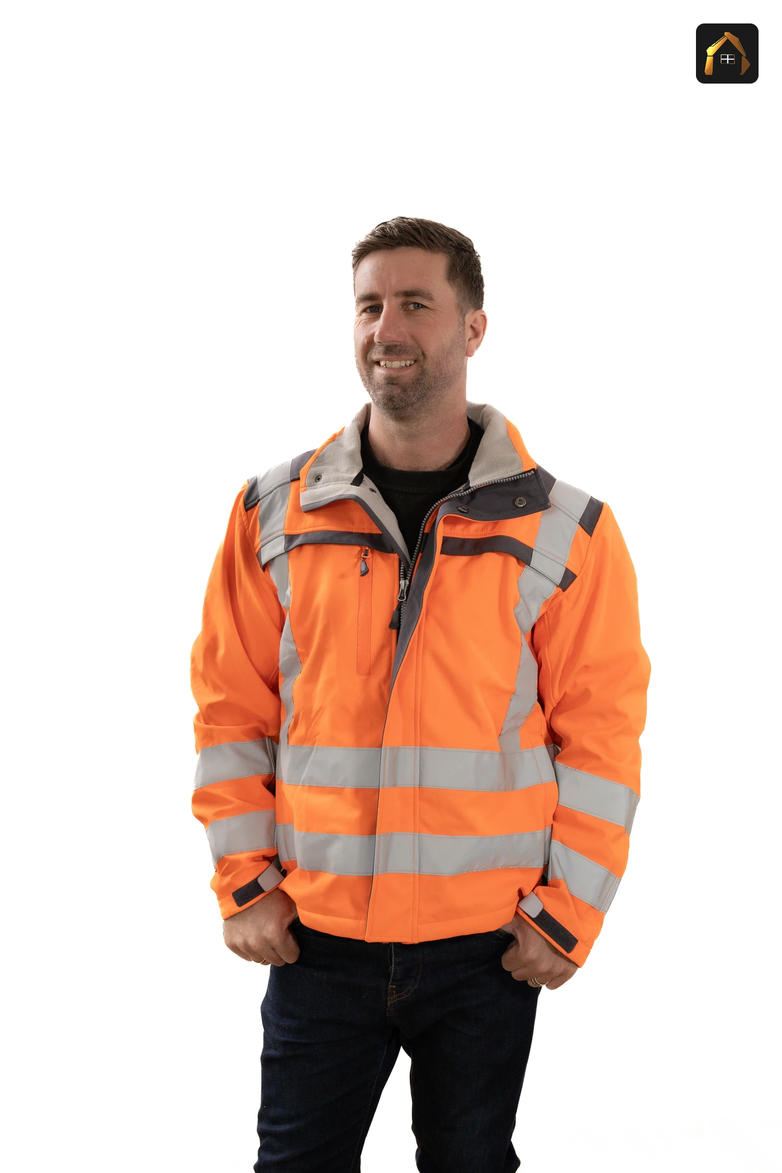 Matt Richards of Cornwall Civils & Construction in hi-vis giving a thumbs up
