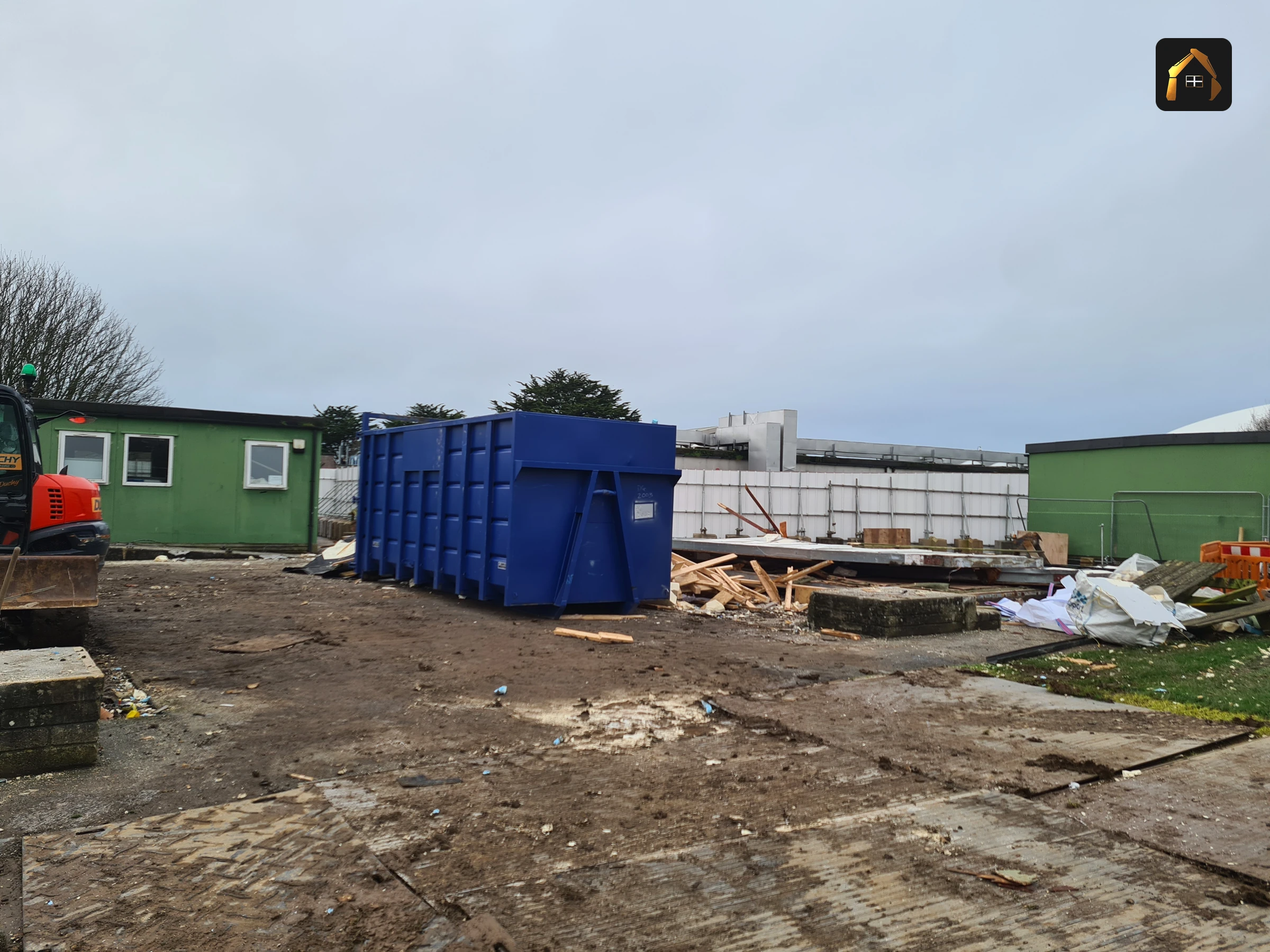 Cleared site after the modular cabins were removed at Treviglas School in Newquay
